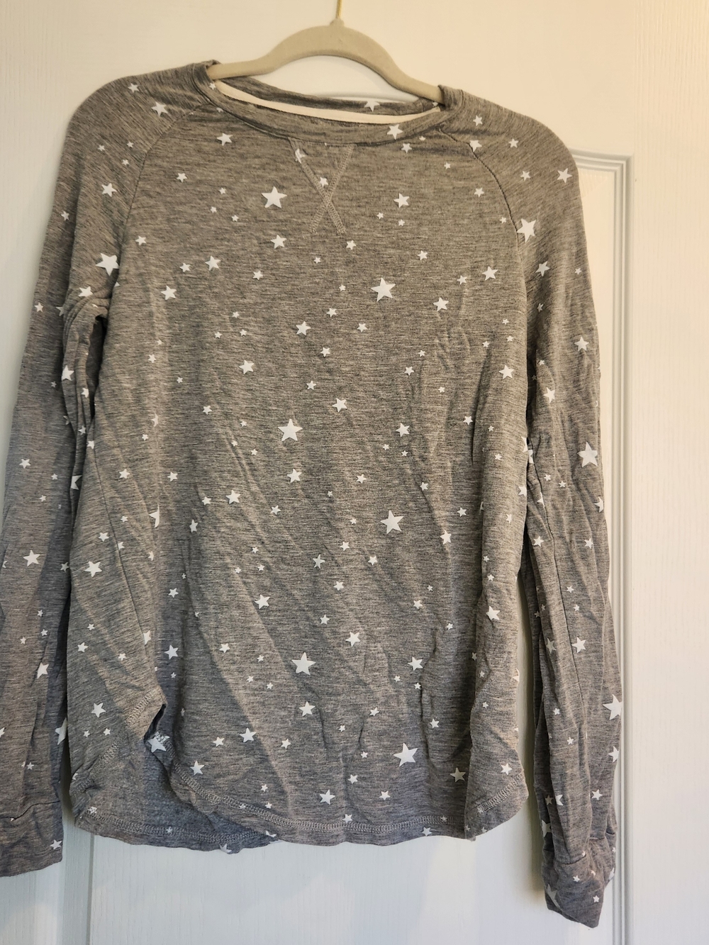 Thread & Supply Gray Star Print Long Sleeve Top S Euc
